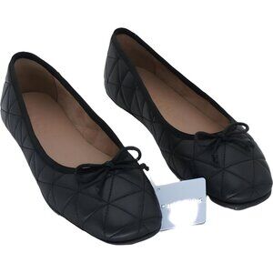 Aerosoles Women's Black Quilted Catalina Ballet Flat Shoes, Size 8
